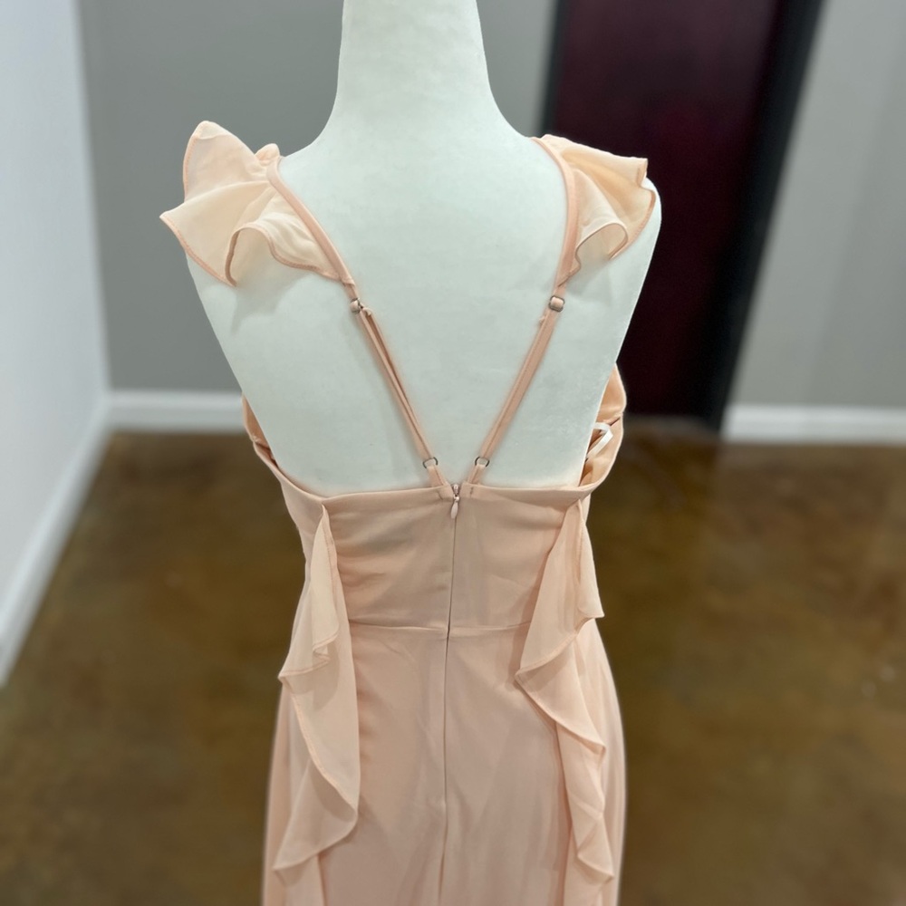 Lulu's Peach Ruffle Maxi Dress - Picture 5 of 6